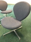 1 x Contemporay Office Chair With Hard Wearing Grey Fabric Upholstery and Chrome Cross Feet Base -