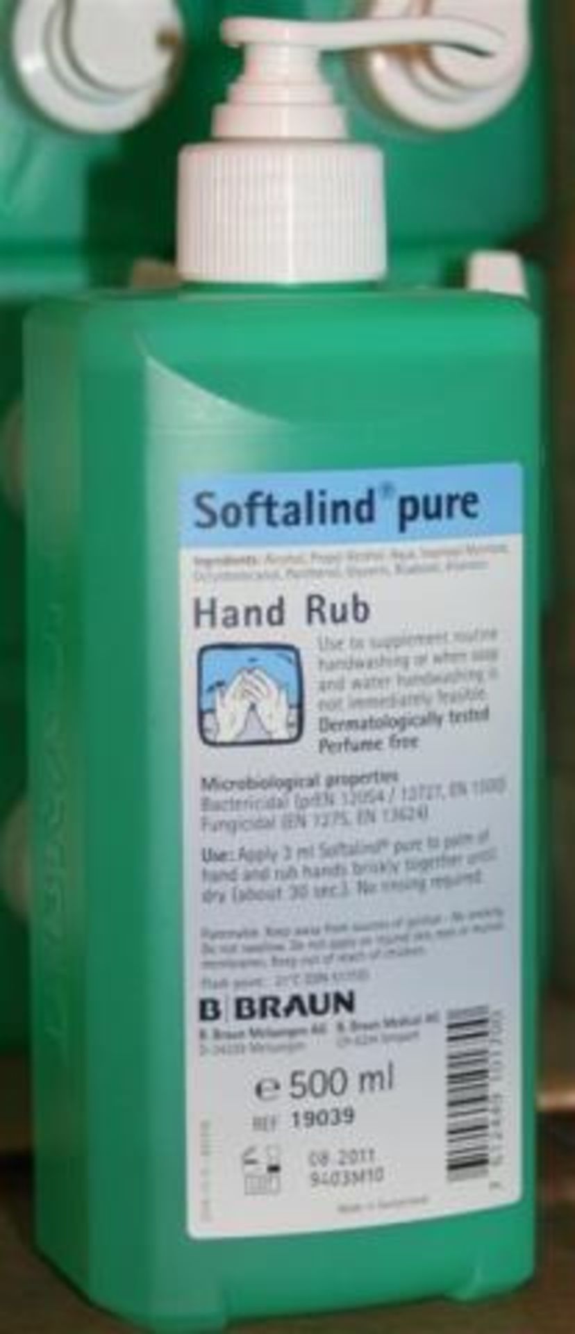 20 x Braun Softaland Pure Alcoholic Hand Sanitiser - 500ml Hand Dispenser Bottles - Protects Hands