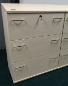1 x Modern Three Drawer Office Filing Cabinet - Light Maple Finish - Includes Lock and Key - Premium