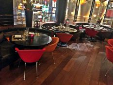 3 x Luxurious high end Semi Circular Seating Booths tastefully furnished in black leather with