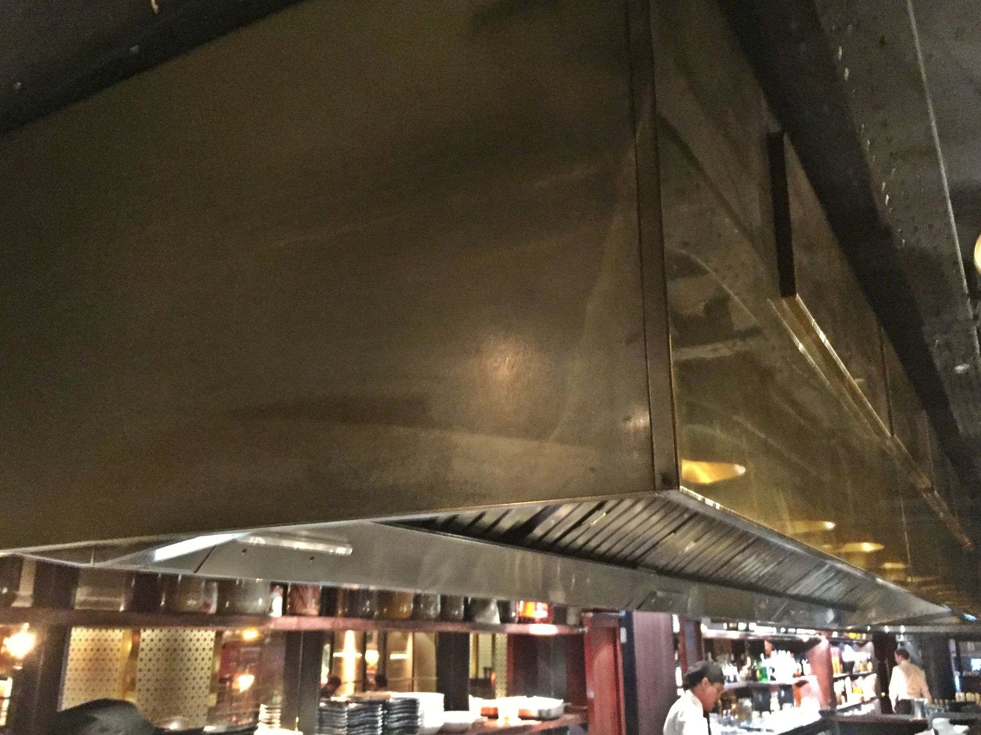 1 x Large Rectangular Shaped Dark Gold Metal Canopy Extractor Hood - Ideal for Open Kitchen area