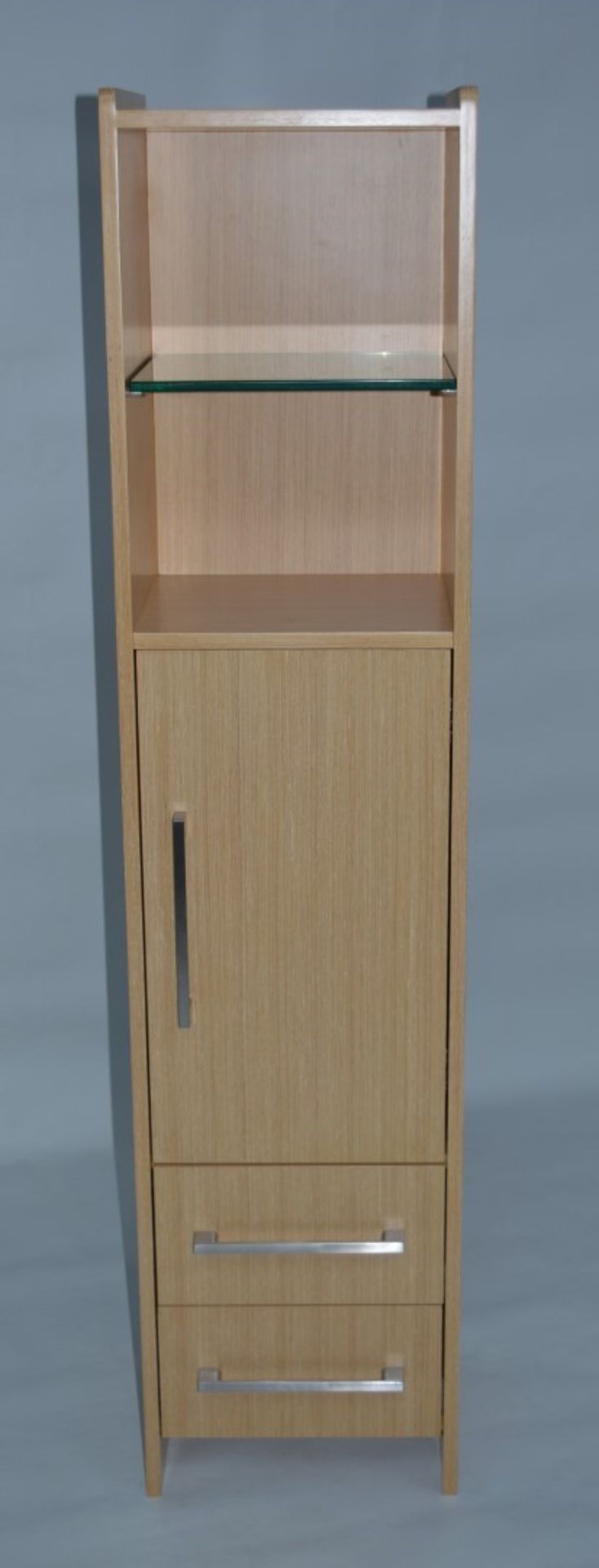 1 x Vogue ARC Series 2 Bathroom Floor Standing TALL BOY in LIGHT OAK - Manufactured to the Highest - Image 2 of 5