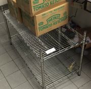 1 x Commercial Catering Wire Storage Shelf - Two Tier - H62 x W100 x D40cm - Ketchup Not