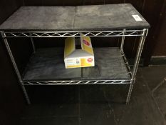 1 x Stainless Steel 2 Tier Wire Storage Rack - Ref 175 - H62 x W100 x D40 cms - CL200 - Location: