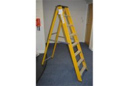 1 x Set of Lyte Swingback Builders Step Ladder - Fibreglass 8-Tread - CL300 - Location: Bolton BL1 -