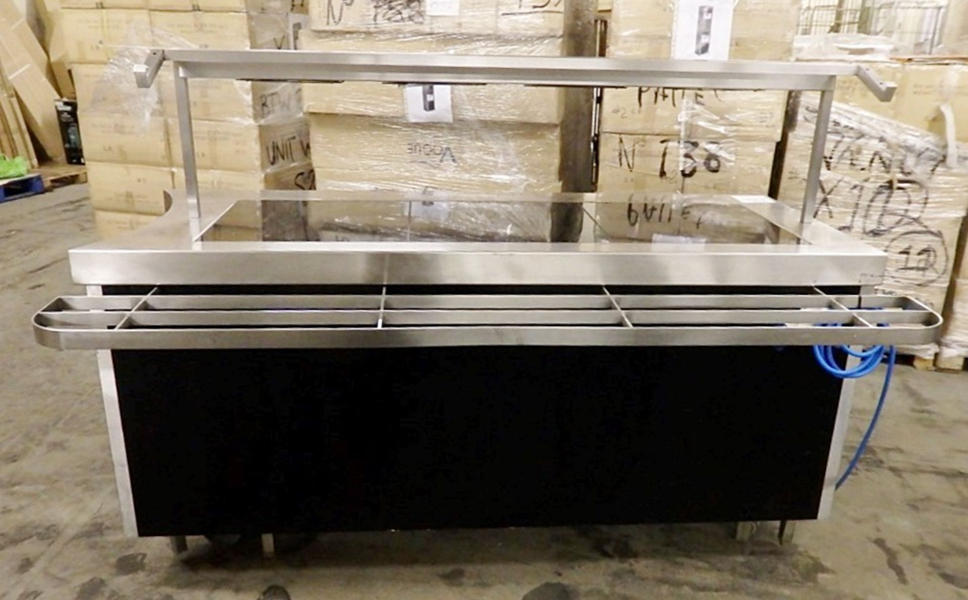 1 x Self Serve Counter With Ceran Glass Hotplate And Overhead Heat Lamp - Also Features Tray - Image 8 of 10