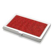 10 x ICE LONDON Princess SILVER PLATED Busness Card Holder - RED - MADE WITH "SWAROVSKI¨