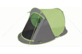 1 x Yellowstone Fast Pitch 2-Man Pop-up Tent In Green (TT010) - Fire Retardant - Waterproof -