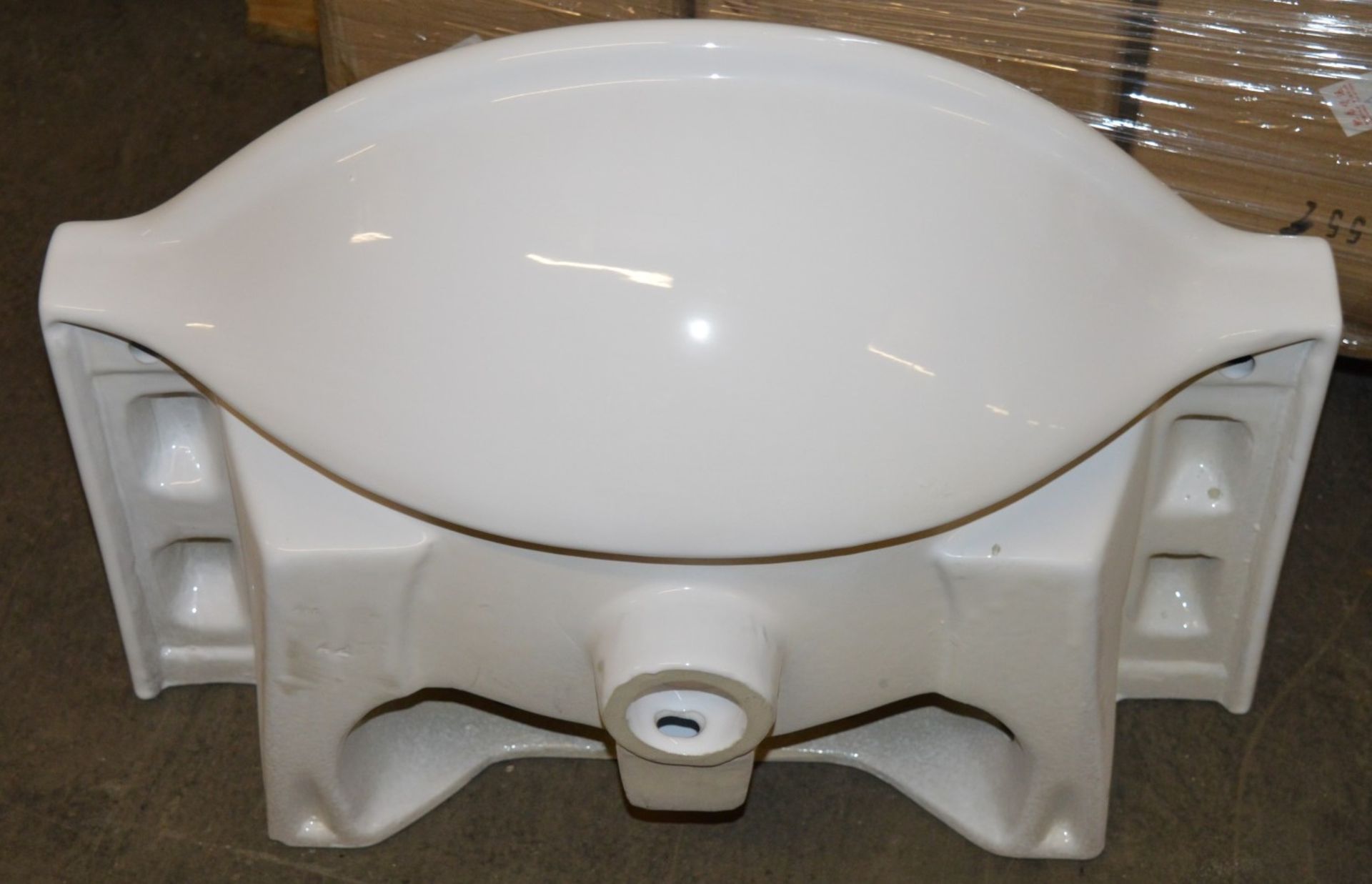 10 x Vogue Bathrooms LUNA Semi Recessed Bathroom Sink Basins - High Quality Ceramic Sink Basin - - Image 2 of 2