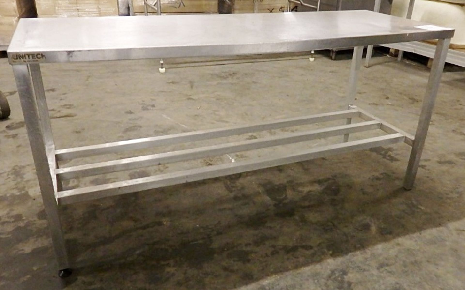 1 x Long Stainless Steel Catering Preparation Table Frame - Dimensions: W176 x D62 x H84cm - Solid - Image 4 of 5