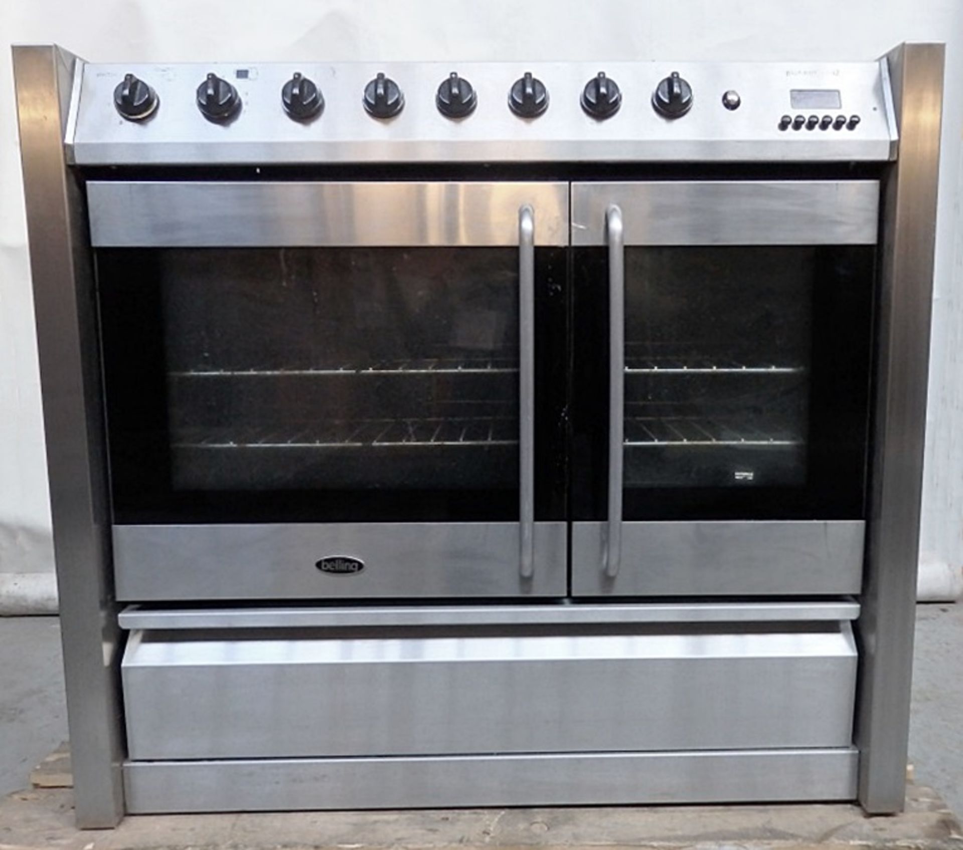 1 x Belling Platinum DB2 Range Cooker - Dual Fuel - 5 Ring Gas Burner and Electric Over -