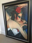 1 x Large Framed Picture Of Couple Kissing - Originally Purchased From From Hales Gallery -