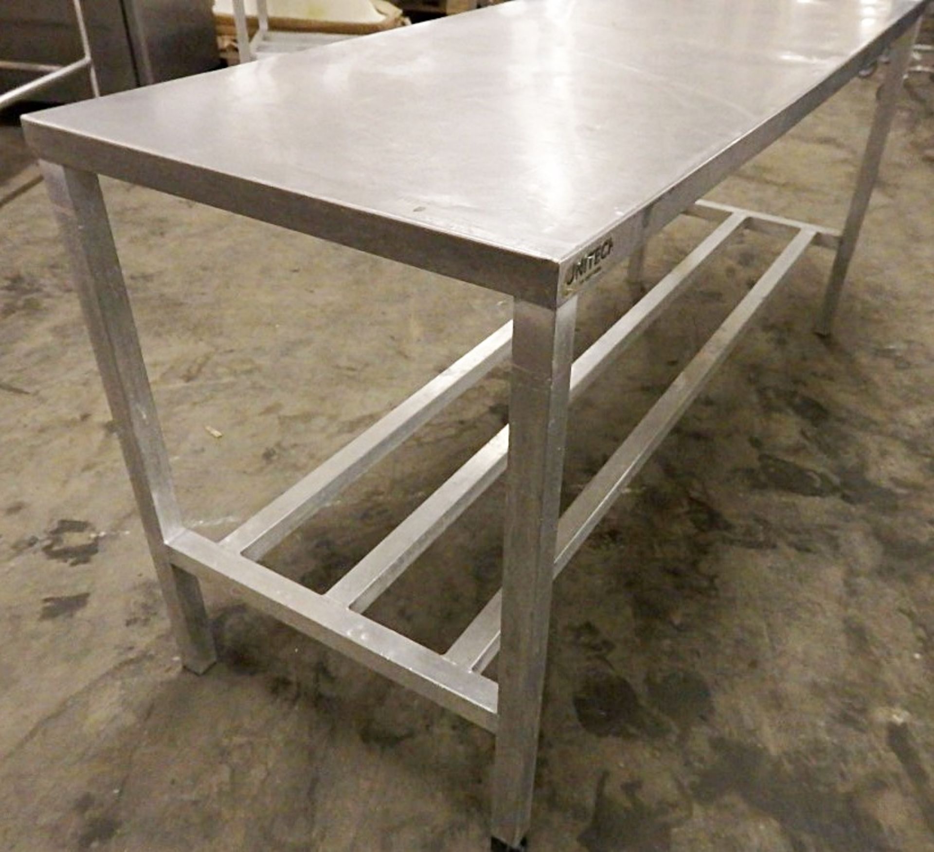 1 x Long Stainless Steel Catering Preparation Table Frame - Dimensions: W176 x D62 x H84cm - Solid - Image 2 of 5