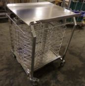 1 x Stainless Steel Plate Rack / Trolley With Thermal Cover -  Only Used Once Before - 42 Plate