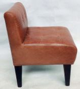 1 x Bespoke Button Back Tan Leather Chair - Dimensions: W42 x D53 x H71cm / Seat Height 47cm -