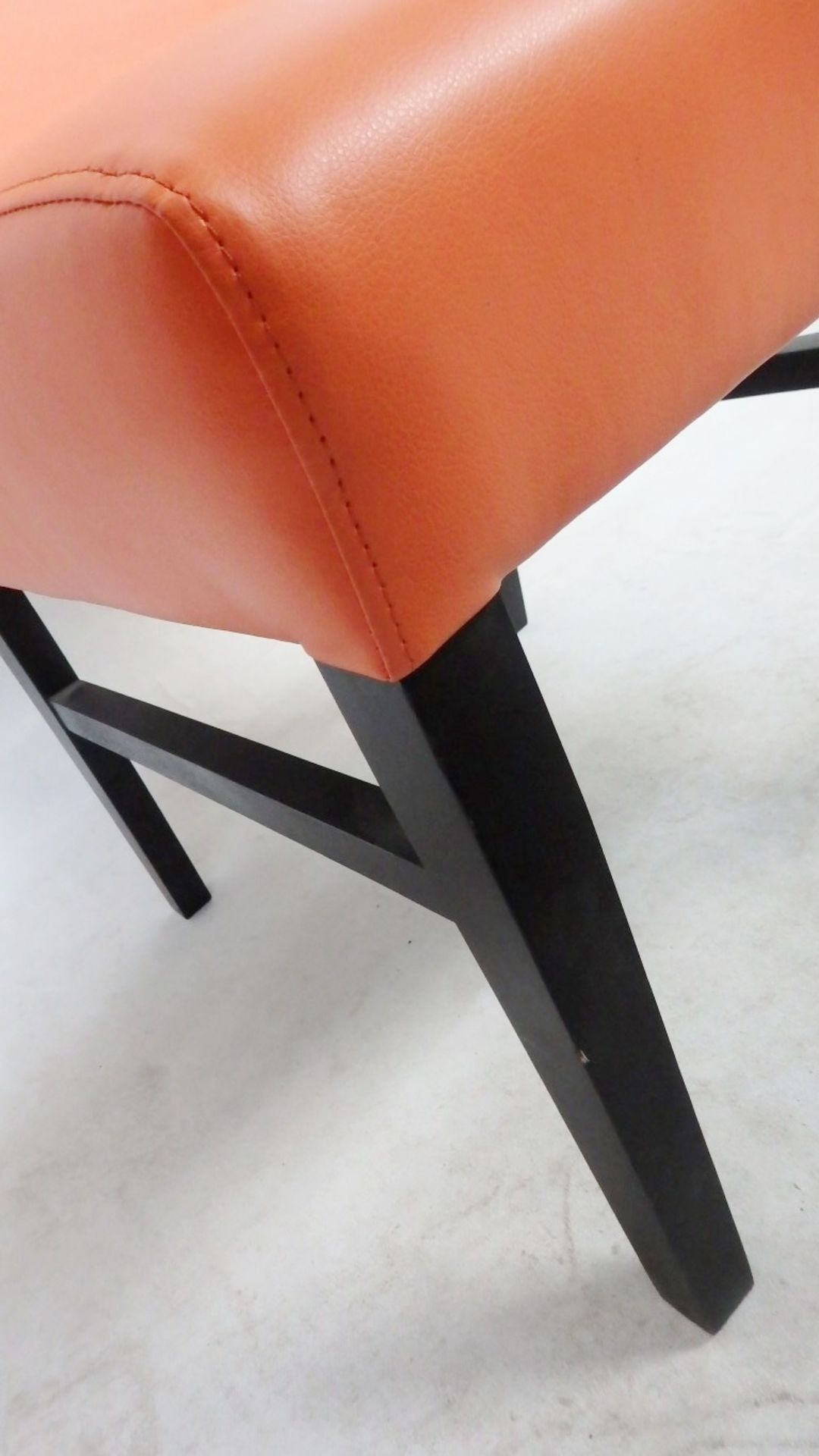 1 x Bright Orange Soft Leather Chair - Handcrafted & Upholstered By British Craftsmen - - Image 5 of 5