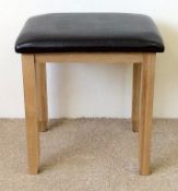 1 x Matlock Solid Oak Dressing Stool - MADE FROM 100% AMERICAN SOLID OAK & PU Leather - CL112 - New,