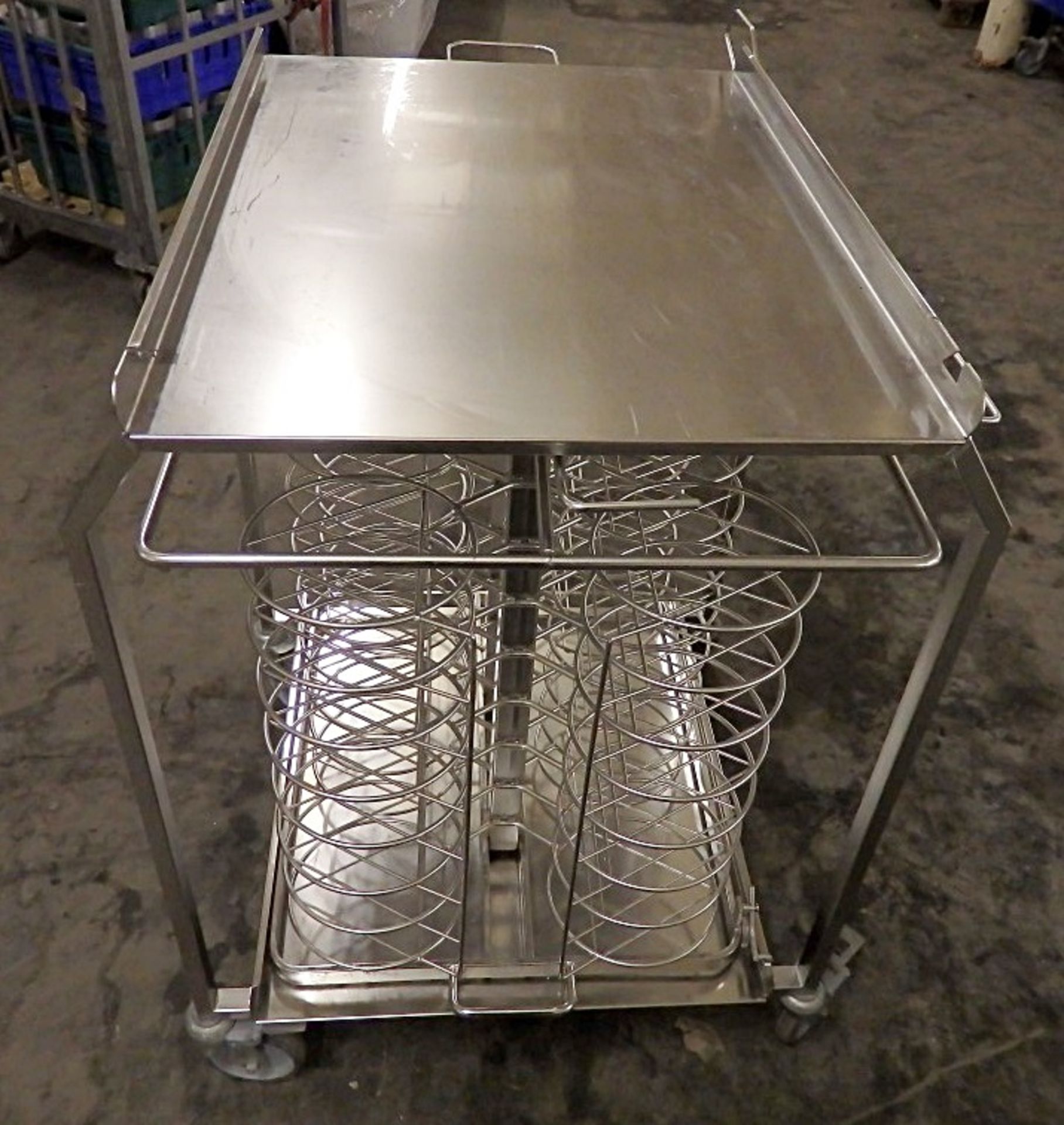 1 x Stainless Steel Plate Rack / Trolley With Thermal Cover -  Only Used Once Before - 42 Plate - Image 3 of 7