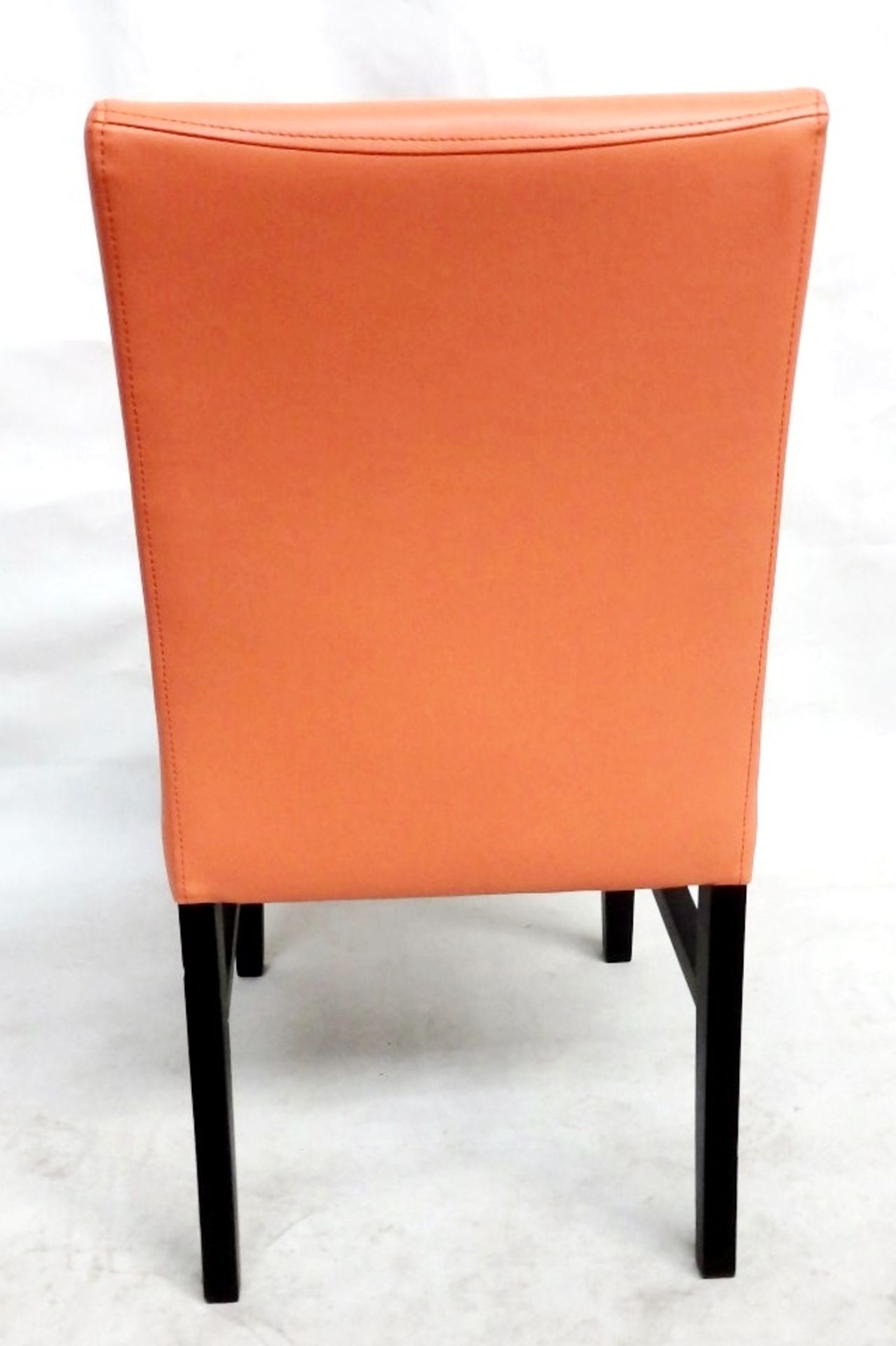 1 x Bright Orange Soft Leather Chair - Handcrafted & Upholstered By British Craftsmen - - Image 4 of 5