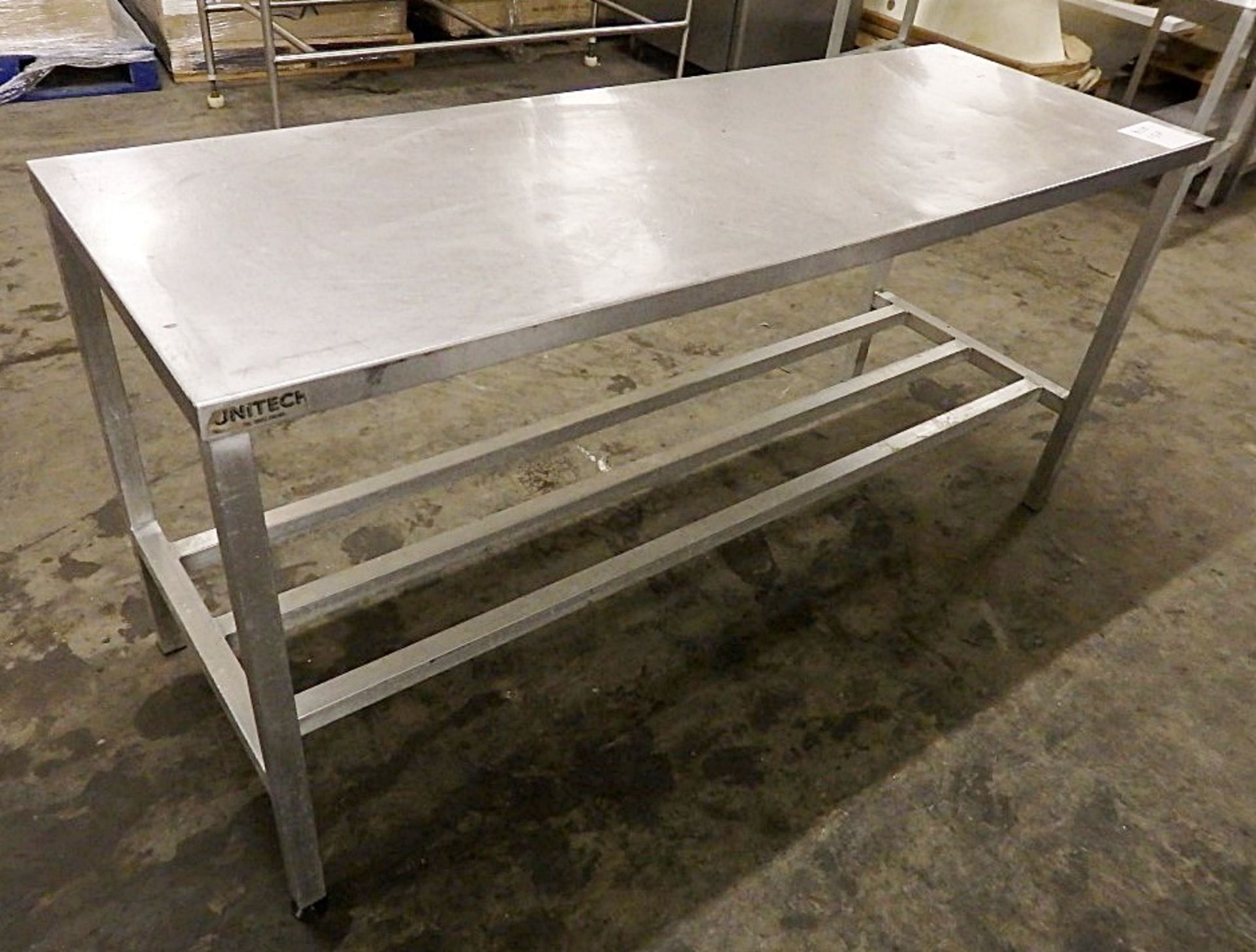1 x Long Stainless Steel Catering Preparation Table Frame - Dimensions: W176 x D62 x H84cm - Solid - Image 3 of 5