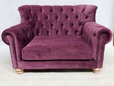 1 x Bespoke Oversized Chair (Cuddle Chair) - Upholstered In A Ritch Magenta Chenille - Expertly