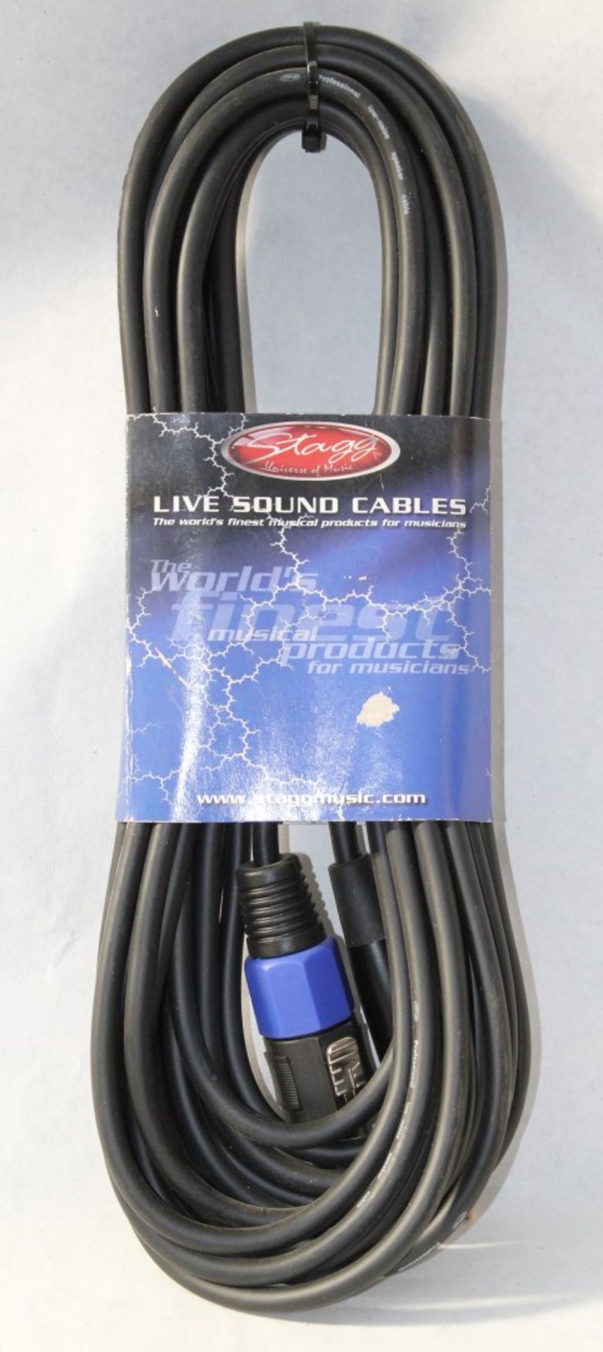 2 x Stagg 10 Metre Speaker Cables With Jack Plugs - Product Code HPC-10SJ/1.5H - Brand New Stock -