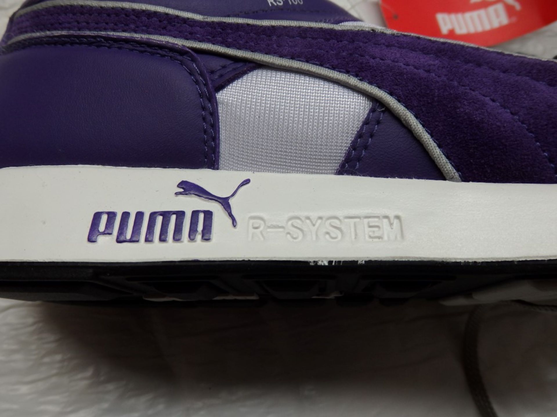 1 x Pair Of PUMA "RS100 LE" Trainers - Adult Size UK 10 - Gorgeous Suede Finish - New & Boxed - - Image 9 of 11