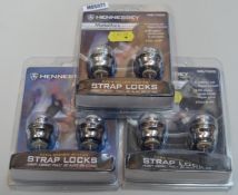 3 x Sets of Hennessey Extra Secure Guitar Strap Locks - CL020 - Brand New Stock - Ref Mus021 -