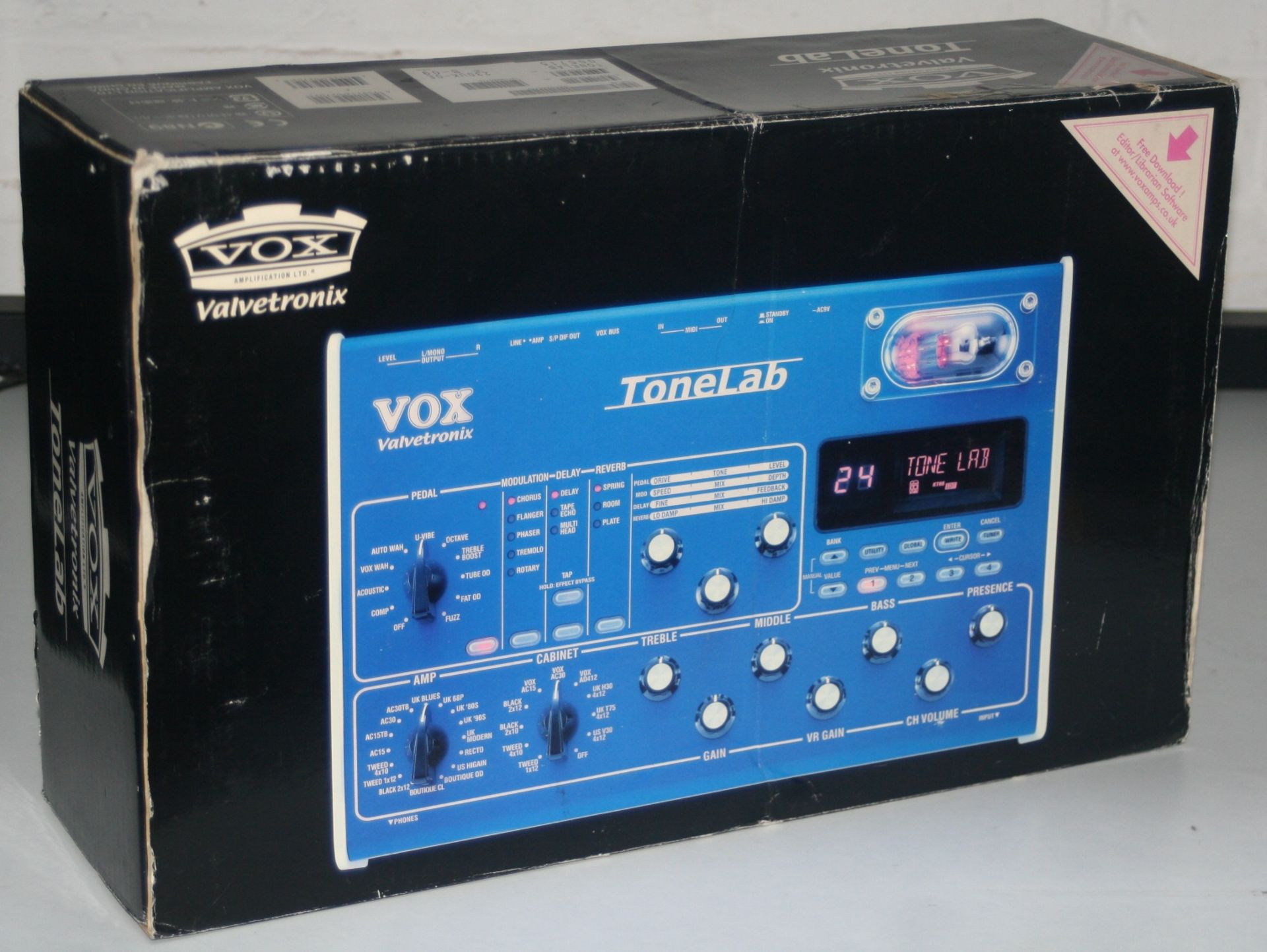 1 x Vox Valvetronix Tone Lab Guitar Amp Modelling Effects Unit – Ex Display Model – Boxed – Comes