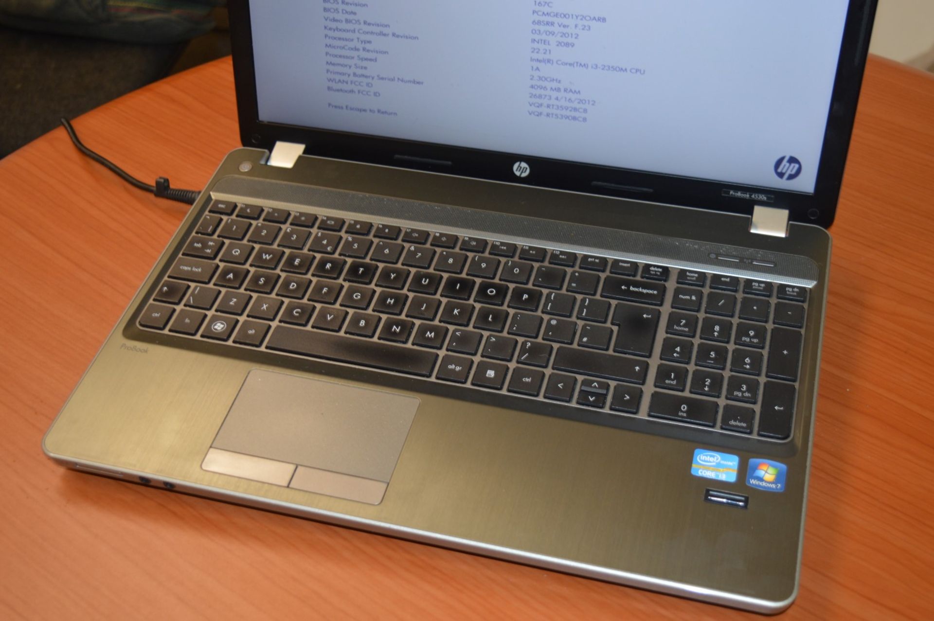 1 x HP Probook 4530s Laptop Computer - 15.6 Inch Screen Size - Features Intel Core i3-2350M Dual - Image 8 of 9