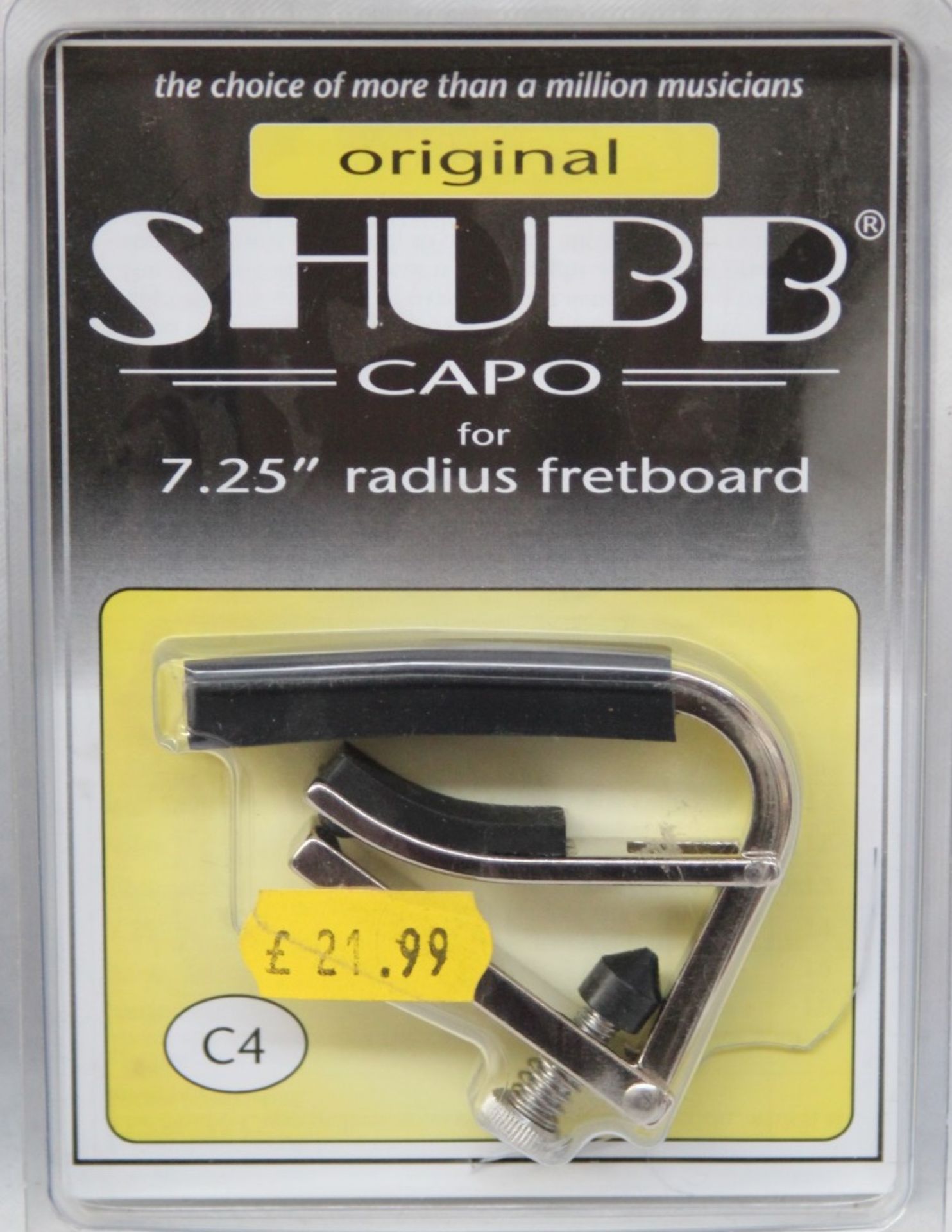 2 x Original Shubb Guitar Capos - For 7.25" Fretboards - Type C4 - Brand New Stock - CL020 - Ref - Image 2 of 2