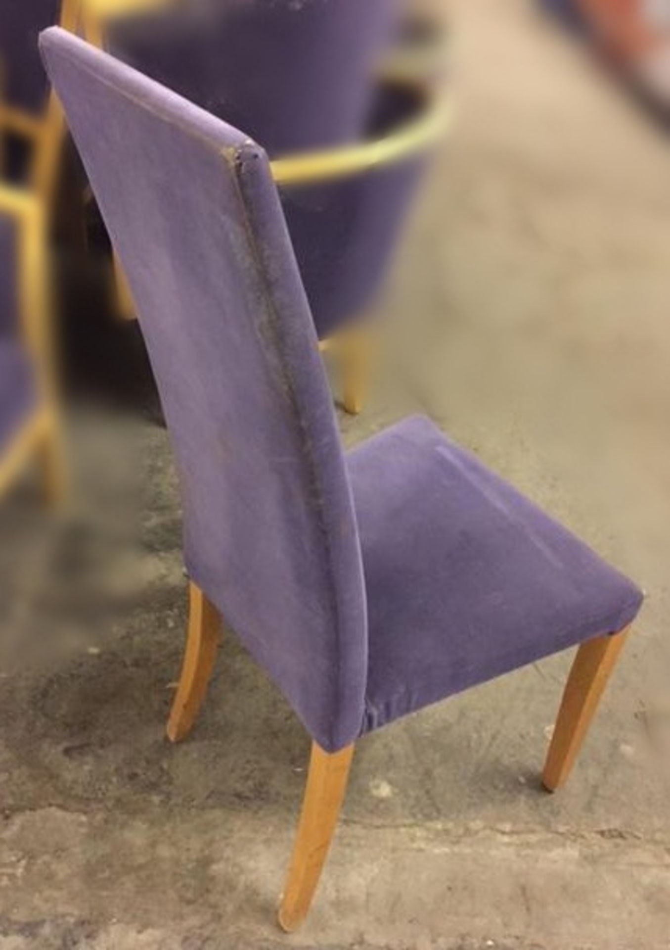23 x High-back Upholstered Dining Chairs In Blue - Dimensions: 46 X 46 X Height Of Back 104cm - - Image 2 of 5
