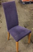 23 x High-back Upholstered Dining Chairs In Blue - Dimensions: 46 X 46 X Height Of Back 104cm -
