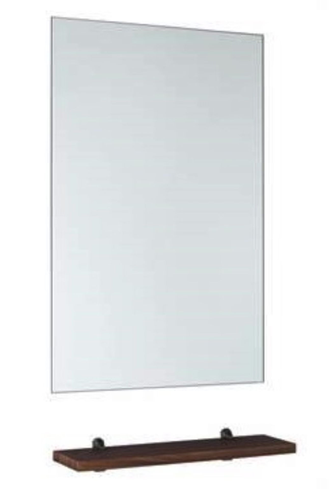5 x Vogue Bathrooms JUNO Wall Hung Bathroom Mirrors With WALNUT Shelves - 450mm Width - Splash and