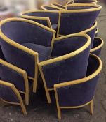 14 x Upholstered Bucket Chairs In Blue - Substantial Solid Chairs - Dimensions: 70 X 70, Height Of