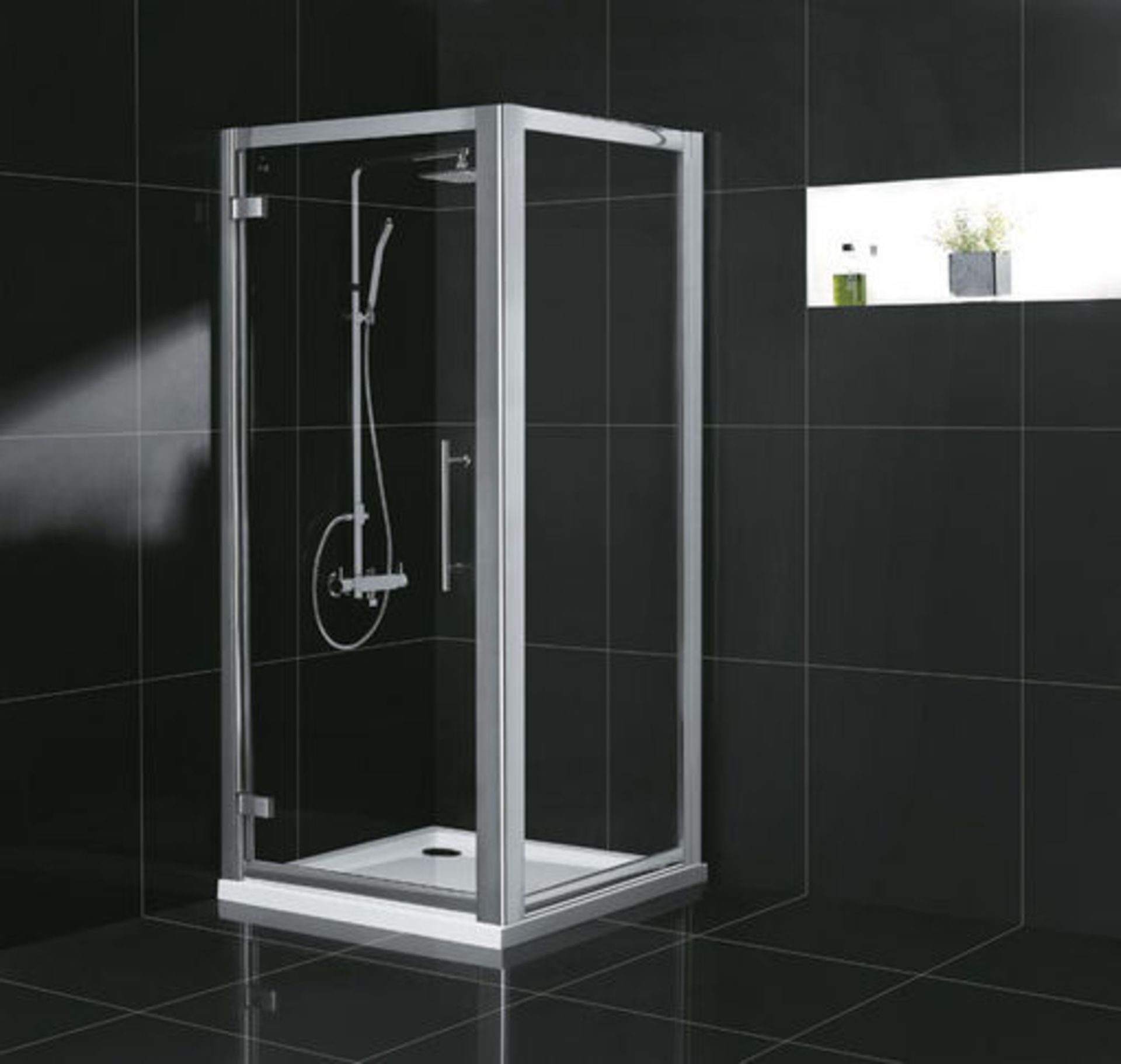 1 x Vogue AQUA LATUS 700x760mm Shower Enclosure - Includes 700mm Hinged Shower Door and 760mm Side