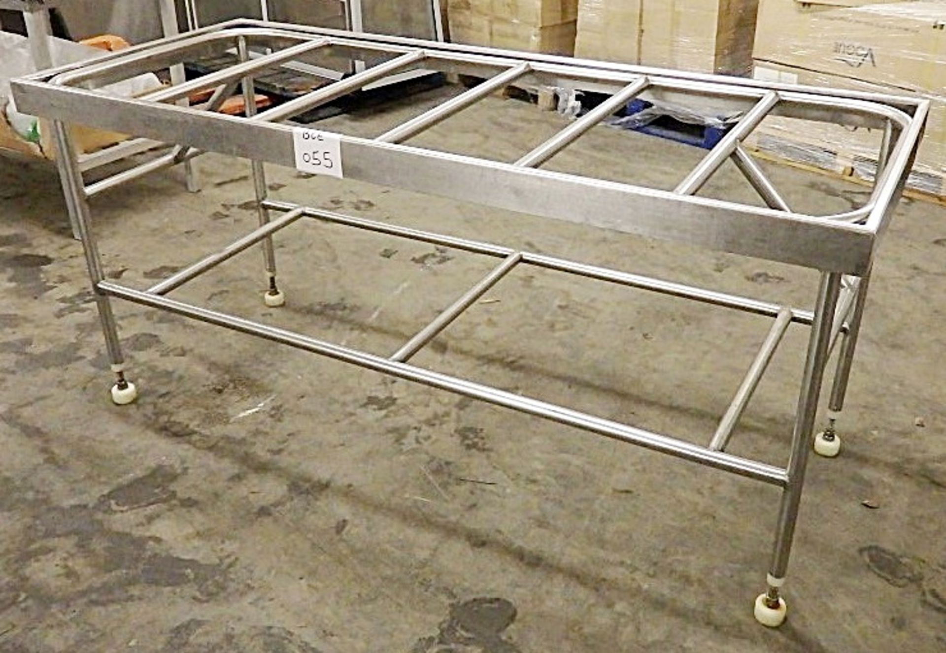 1 x Large Stainless Steel Commercial Catering Preparation Table Frame - Dimensions: W183 x D76 x - Image 2 of 5