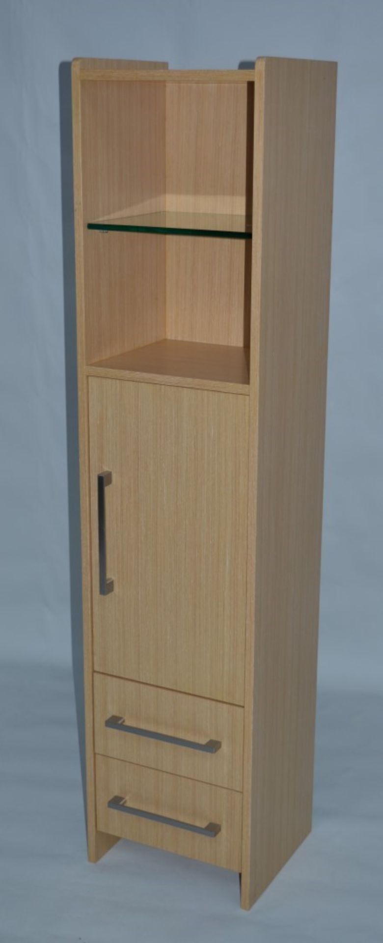 1 x Vogue ARC Series 2 Bathroom Floor Standing TALL BOY in LIGHT OAK - Manufactured to the Highest