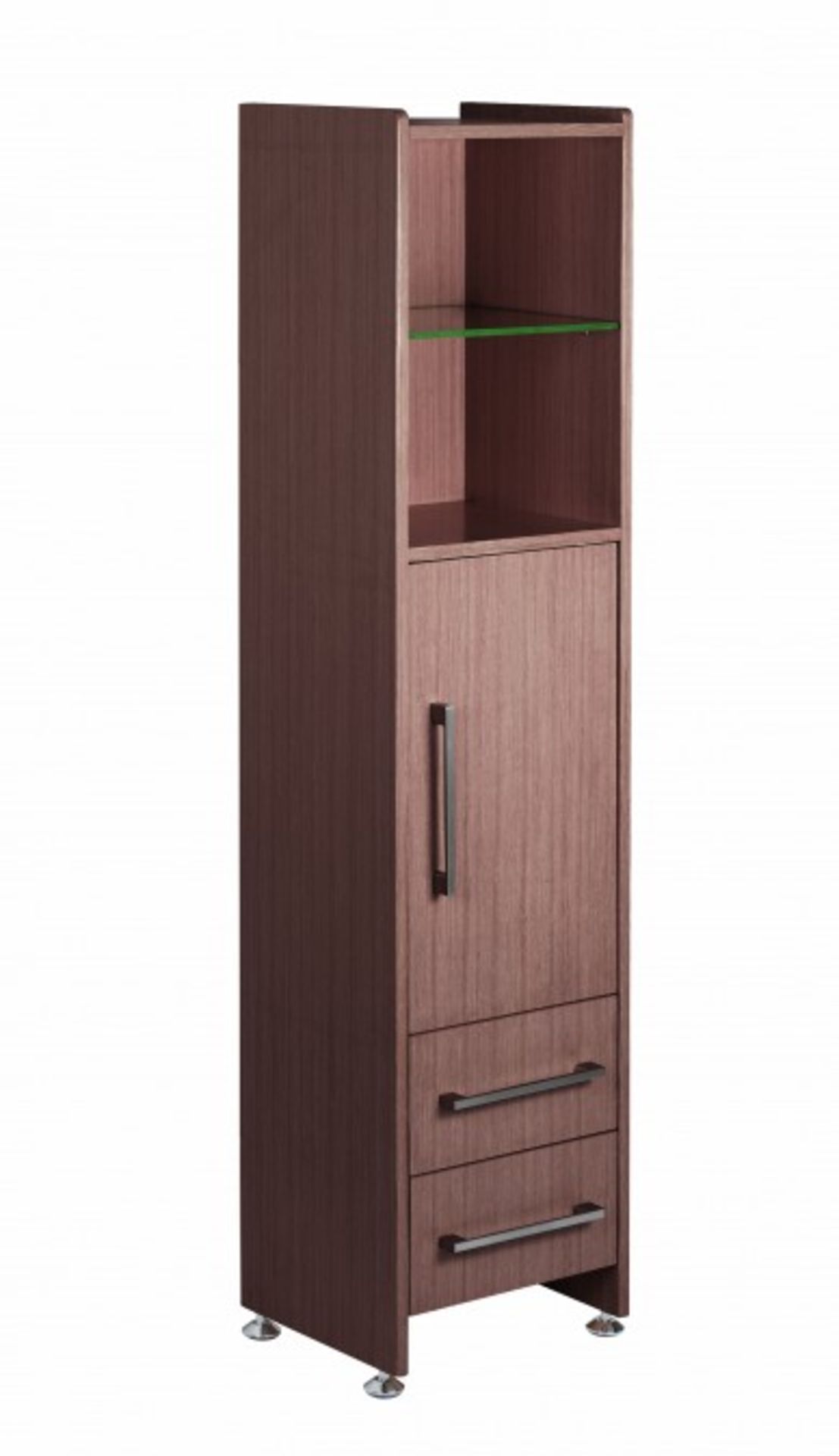 1 x Vogue ARC Series 2 Bathroom Floor Standing TALL BOY in WALNUT - Manufactured to the Highest