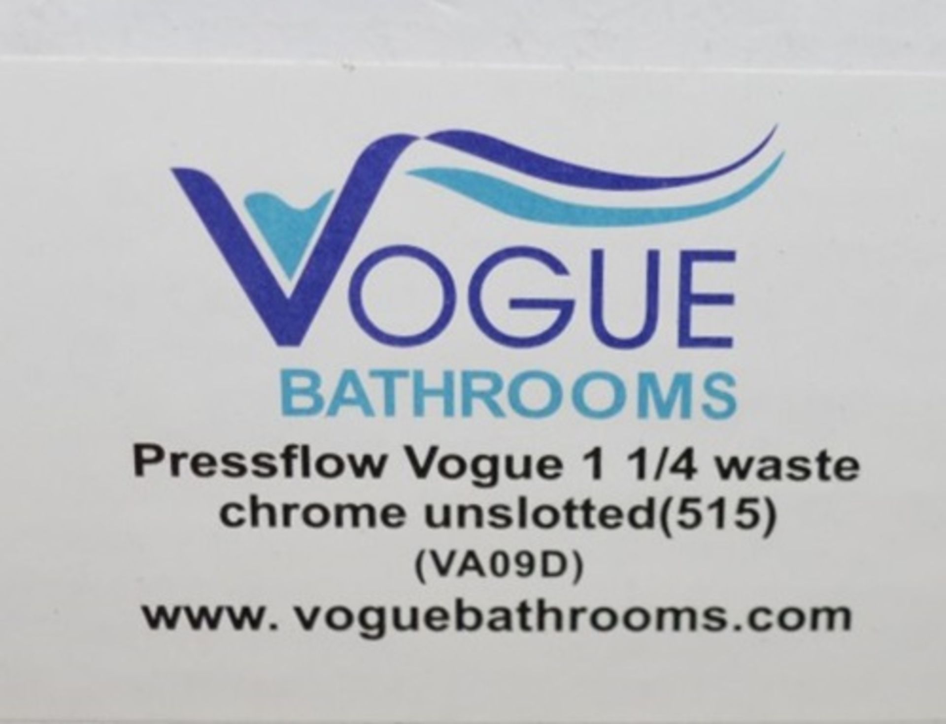 35 x Vogue Bathrooms Pressflow 1 1/4 Unslotted Waste Chrome Waste Fittings - VA09D - Brand New Stock - Image 2 of 5