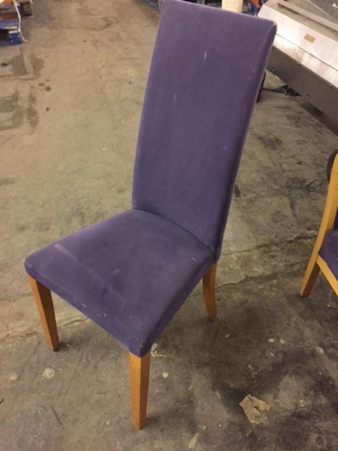 23 x High-back Upholstered Dining Chairs In Blue - Dimensions: 46 X 46 X Height Of Back 104cm - - Image 3 of 5