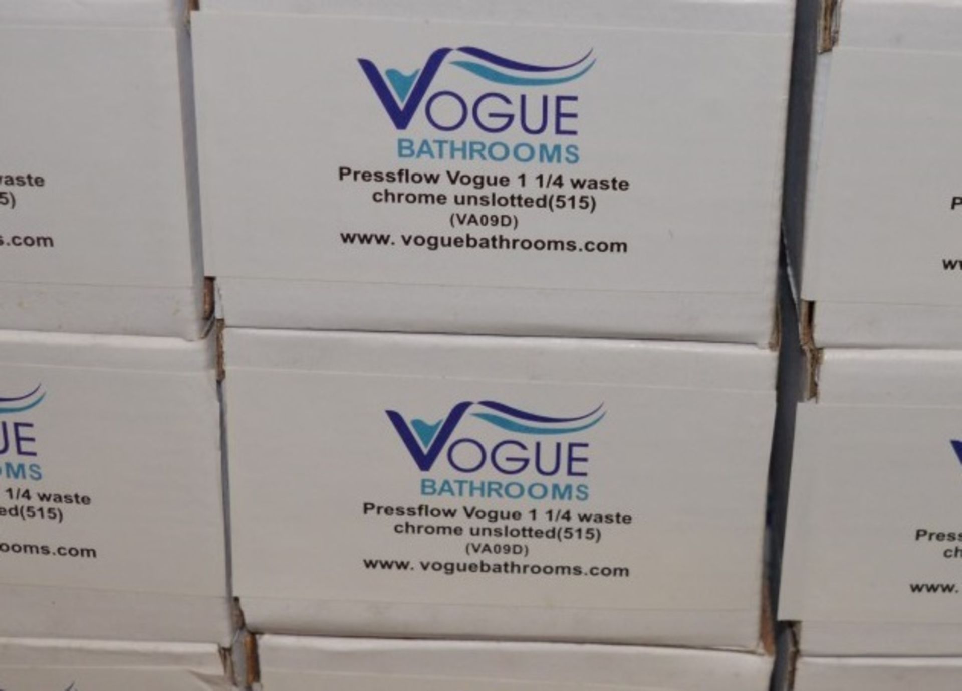 35 x Vogue Bathrooms Pressflow 1 1/4 Unslotted Waste Chrome Waste Fittings - VA09D - Brand New Stock - Image 4 of 5