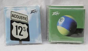 7 x Sets Peavey Guitar Strings - Includes 3 x Acoustic 12's and 4 x Nickel Wound Electric - New