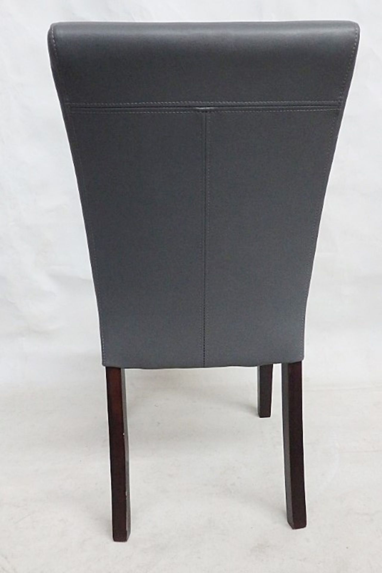 1 x Soft Grey Leather Chair - Handcrafted & Upholstered By British Craftsmen - Dimensions: W44 x D47 - Image 4 of 6