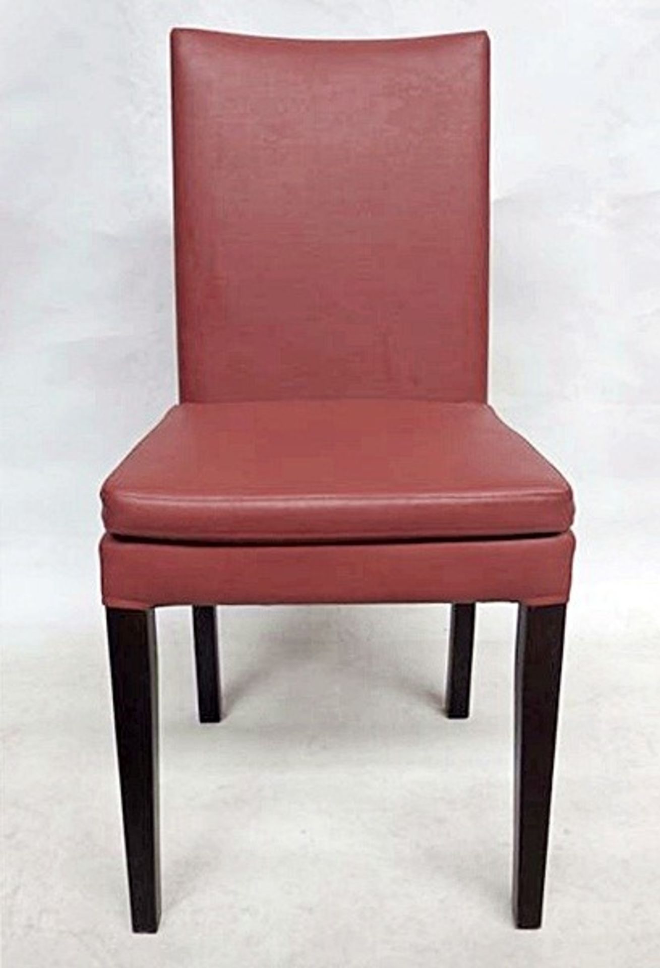 1 x Bespoke Chair Upholstered In A Deep Red Leather - Handcrafted & Upholstered By British Craftsmen - Image 2 of 3
