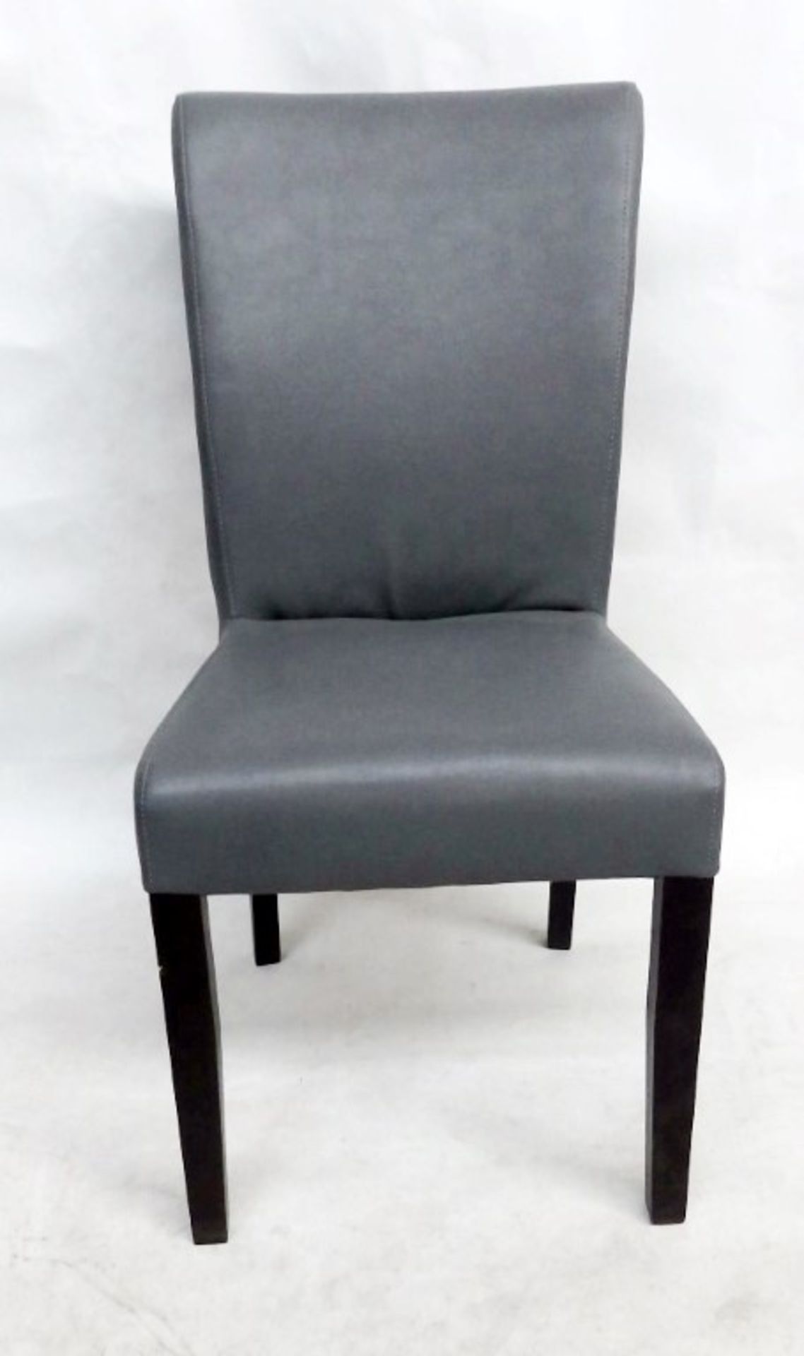 1 x Soft Grey Leather Chair - Handcrafted & Upholstered By British Craftsmen - Dimensions: W44 x D47 - Image 5 of 6