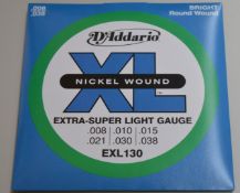 14 x Sets of D'Addario EXL130 XL Nickel Wound Extra Super Light (.008-.038) Electric Guitar