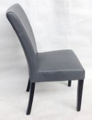 1 x Soft Grey Leather Chair - Handcrafted & Upholstered By British Craftsmen - Dimensions: W44 x D47