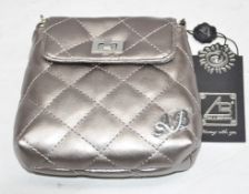 1 x "AB Collezioni" Italian Luxury Cocktail Bag - Colour: Metallic Grey / Silver (AB0373) -