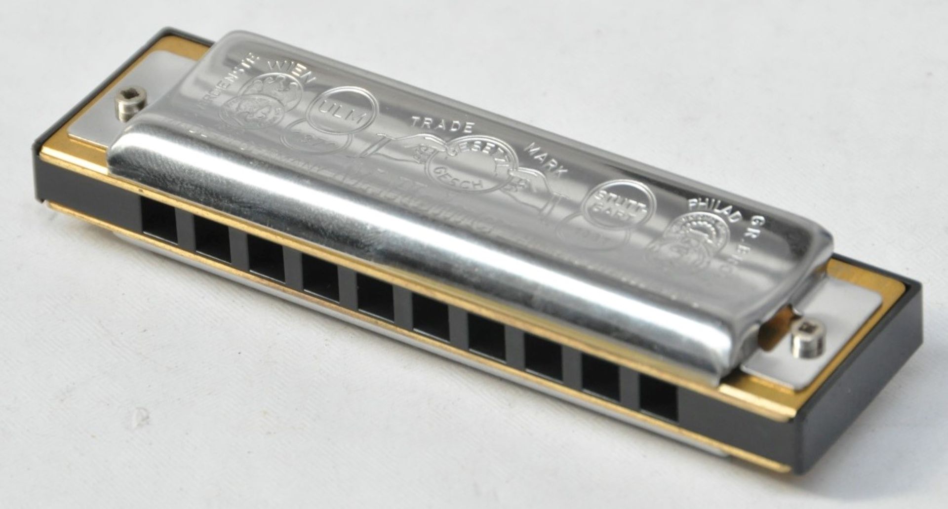 1 x Hohner Big River Harp Mouth Harmonica - Made in Germany - Key F - CL020 - Unused Stock With Case - Image 4 of 5